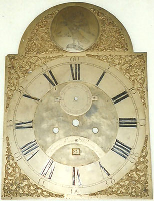 brass dial before restoration
